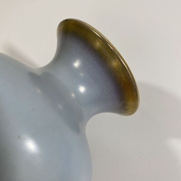 Vintage DUMLER BREIDEN HOHR German Art Pottery Vase Midcentury Blue Matte 6” - Picture 13 of 13
